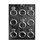 Plastic Chocolate Mold, Engagement/Wedding Ring, 1 3/4