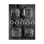 Plastic Chocolate Mold, Gift Box with Ring, 2 1/2"