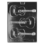 Plastic Chocolate Mold, Guitar, 3 Cavities