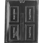Plastic Chocolate Mold, Happy Birthday Business Card, 4 Cavities