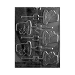 Plastic Chocolate Mold, Hat with Shamrock Lolly, 2 3/8"