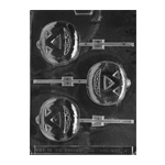Plastic Chocolate Mold, Large Jack-O-Lantern Lollipop, 3 Cavities