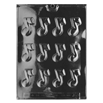 Plastic Chocolate Mold, Musical Notes, 12 Cavities