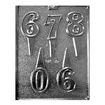 Plastic Chocolate Mold, Number Cake Toppers, 5 Cavities