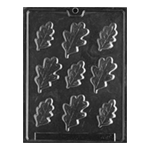 Plastic Chocolate Mold, Oak Leaves, 9 Cavities