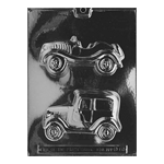 Plastic Chocolate Mold, Old Cars, 2 Cavities