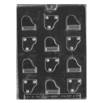 Plastic Chocolate Mold, Piano, 12 Cavities
