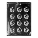 Plastic Chocolate Mold, Pumpkin Mints, 12 Cavities