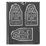 Plastic Chocolate Mold, RIP Tombstone Bar, 3 Cavities