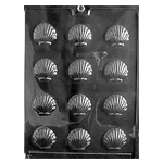 Plastic Chocolate Mold, Shells, 12 Cavities