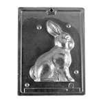 Plastic Chocolate Mold, Sitting Bunny, 1 Cavity