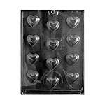 Plastic Chocolate Mold, Small Hearts, 1 1/4