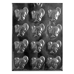 Plastic Chocolate Mold, Small Turkeys, 12 Cavities