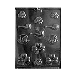 Plastic Chocolate Mold, St. Patrick Assortment, 1 3/4