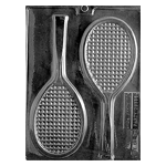 Plastic Chocolate Mold, Tennis Racquet, 2 Cavities