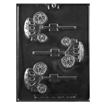 Plastic Chocolate Mold, Wedding Carriage Lollipops, 3 Cavities