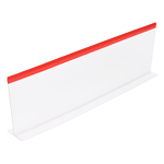 Plastic 15" Deli Case Display Divider, Clear with Red Top