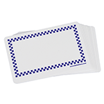Plastic Sign Card 2-1/8" x 3-1/4" with Decorative Trim, Blue