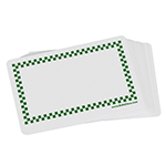 Plastic Sign Card 2-1/8" x 3-1/4" with Decorative Trim, Green