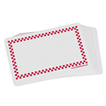 Plastic Sign Card 2-1/8" x 3-1/4" with Decorative Trim, Red