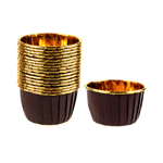 Pleated Muffin Cup with Gold Insert, Pack of 16