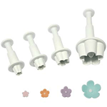 PME Plunger Cutters, Plastic, 4 Pc. Set, Flower Blossom