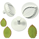 PME Veined Rose Leaf Plunger Cutters, 3-Piece Set