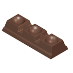 Polycarbonate Chocolate Mold, 3-Hemisphere Bar, Makes 7 Bars