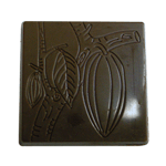 Polycarbonate Chocolate Mold Cocoa-Pod Square 37x37mm x 3mm High, 24 Cavities
