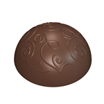 Polycarbonate Chocolate Mold, Dome with Swirl Design, 28 Cavities