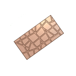 Polycarbonate Chocolate Mold Geometric Tablet, 140mm x 70mm x 6.6mm High, 3 Cavities