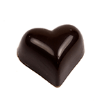 Polycarbonate Chocolate Mold Heart, 39.1mm x 34.4mm x 20.3mm H, 20 Cavities