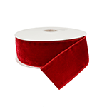 Posh Wired Red Velvet Ribbon, 2-1/2