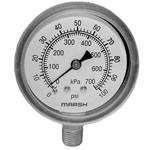 Pressure Gauge; 0 - 100 PSI; 1/4" MPT Bottom Mount