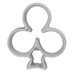 O'Creme Rosette-Iron Mold, Cast Aluminum, 3-Leaf Clover