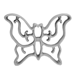 Rosette-Iron Mold, Cast Aluminum Butterfly Shape