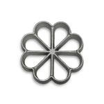 O'Creme Rosette-Iron Mold, Cast Aluminum Medium Floral Shape