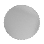 Round Silver Scalloped Cake Board, 12" x 3/32" - Pack of 5