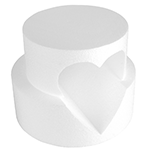 Round with Heart Cut Out Polystyrene Cake Dummy Set 