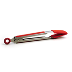 RSVP International Endurance Square Tip Silicone 9" Tongs, Red 