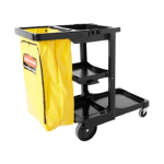 Rubbermaid Black Janitorial Cleaning Cart