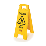 Rubbermaid FG611277YEL Floor Sign with "Caution Wet Floor" Imprint, 2-Sided