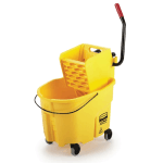 Rubbermaid FG758088YEL WaveBrake Side-Press Bucket-&-Wringer Combo, Yellow