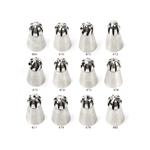 Russian Sphere Piping Nozzles, Stainless Steel Tubes, Set of 19