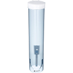 San Jamar C3165FBL Pull Type Cup Dispenser, Fits 4 to 10 oz Cone and Flat Bottom Cups, 16" Tube Length, Frosted Blue
