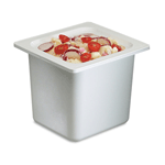 San Jamar Chill-It Food Pan, 1/6 Size, White