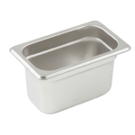 Sapphire Ninth Size Stainless Steel Steam Table Pan, 4" Deep