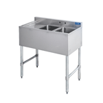 Sapphire SMBS-2L Two Compartment Underbar Sink Unit with Left Drainboard