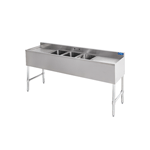 Sapphire SMBS-3D18 Three Compartment Underbar Sink Unit with Two Drainboards
