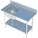 Sapphire SMTPS-2472L Work Table with Left Sink; Table Size 72